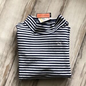 VINEYARD VINES GIRLS FUNNEL NECK SWEATSHIRT STRIPED DEEP BAY NWT SIZE M (10-12)